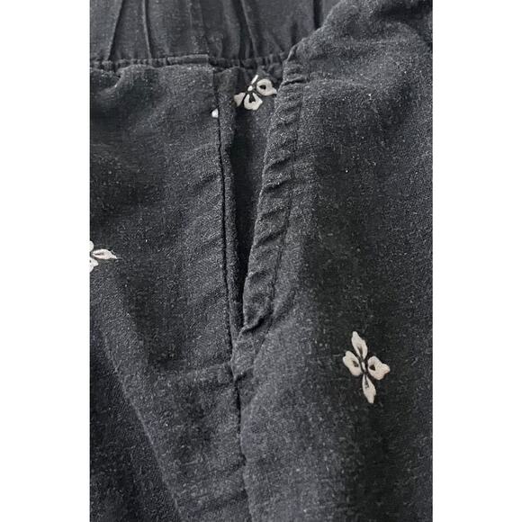 CROFT & BARROW HI-RISE WIDE LEG ANKLE PANTS, WOMENS, 1X, BLACK WITH WHITE FLORAL - Picture 8 of 12
